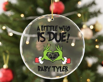 Grinch-Themed Social Design Christmas Ornament, Glass Custom Keepsake Ornament, Humorous Grinch Style Xmas Decoration, Grinch Decor Gift For