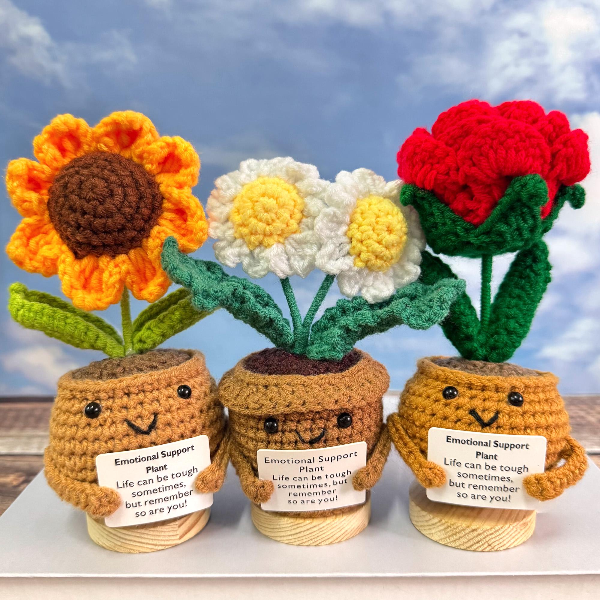 Emotional Support Gift Set-handmade Crochet Flowers-sunflower/rose