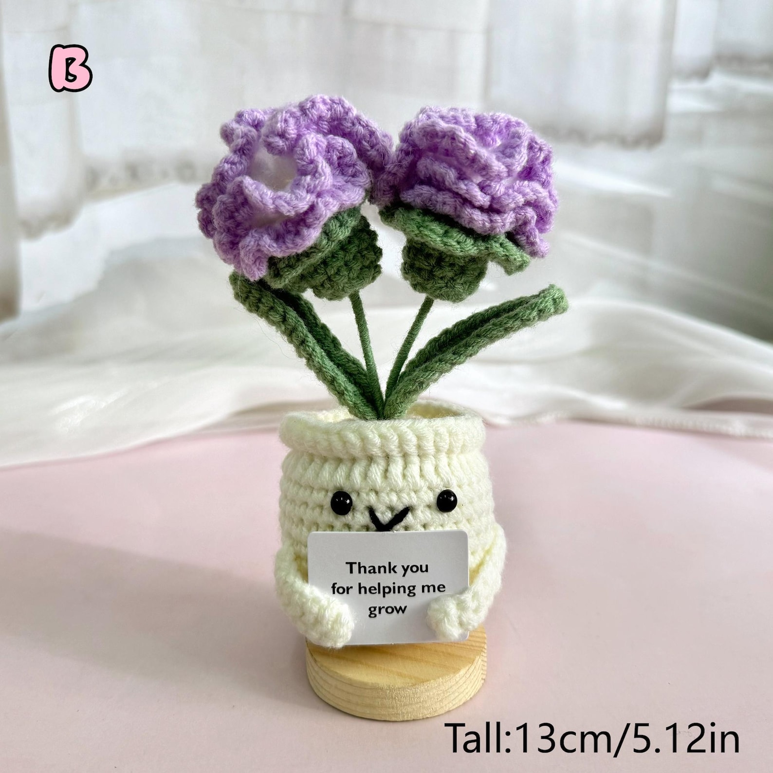 Chat Positif Au Crochet Orange - Peluche Tricotée Main Avec Carte Inspirante, Cadeau Soutien Émotionnel