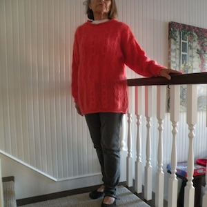 Coral color sweater shop