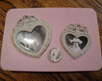 Hearts and Pink Wood Picture Frame from the 90s, Great Valentine’s Day Gift, Tabletop Easel Back Photo Frame