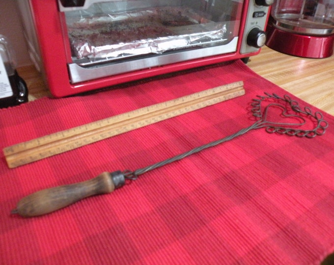 Antique Vintage Heart Rug Beater With Wooden Handle Etsy