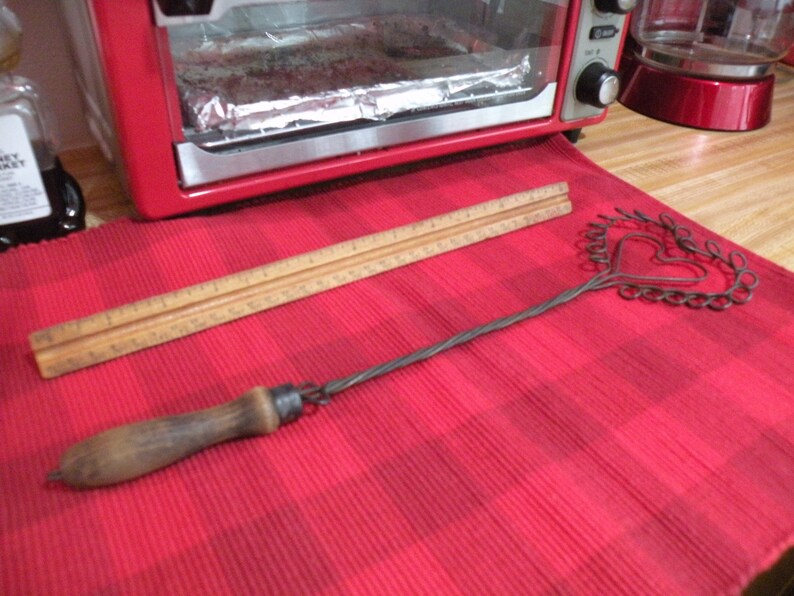 Antique Vintage Heart Rug Beater With Wooden Handle Etsy