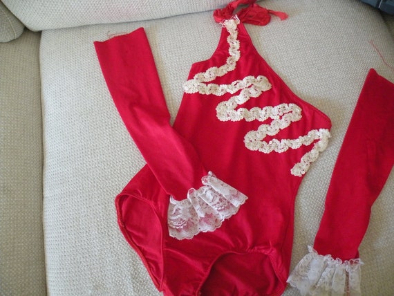 Girls dress-up costume, red dance costume, vintag… - image 4