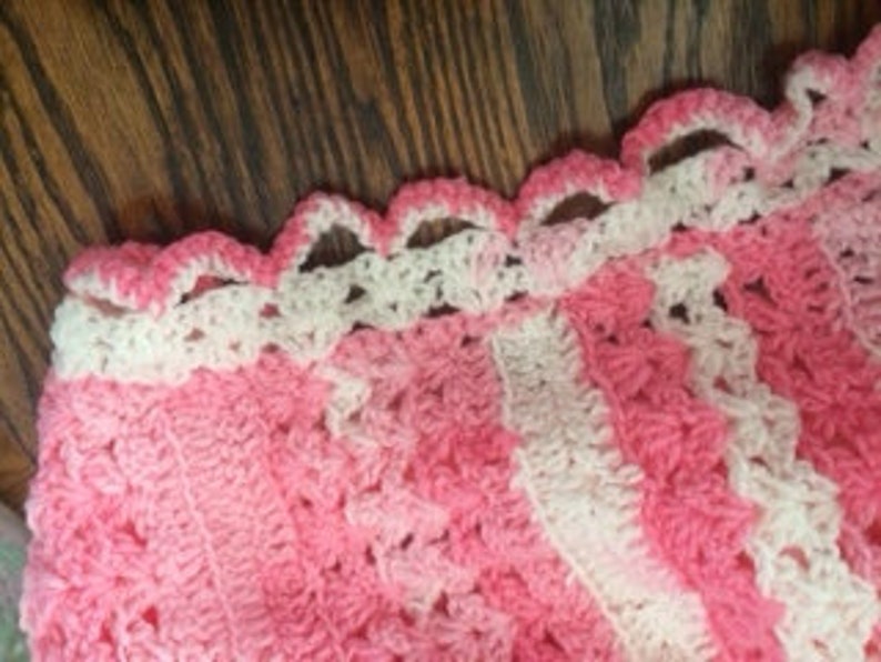 Pink and White Crochet Baby Blankets for Twins Etsy