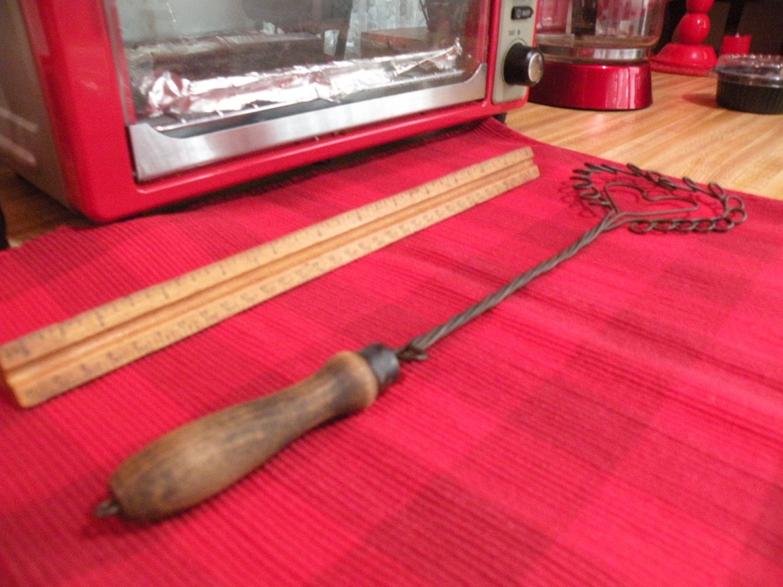Antique Vintage Heart Rug Beater With Wooden Handle Etsy