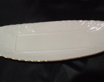 Vintage Lenox 24K Gold Trim Butter Dish, Vintage Hand Painted Ivory Butter Tray,  Small Trinket Plate with Textured Border