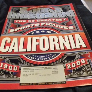 Rare Sports Illustrated California 50 Greatest Sports Regional Figures, Special Edition Collectible Magazine, 1990s Sports Memorabilia Zine