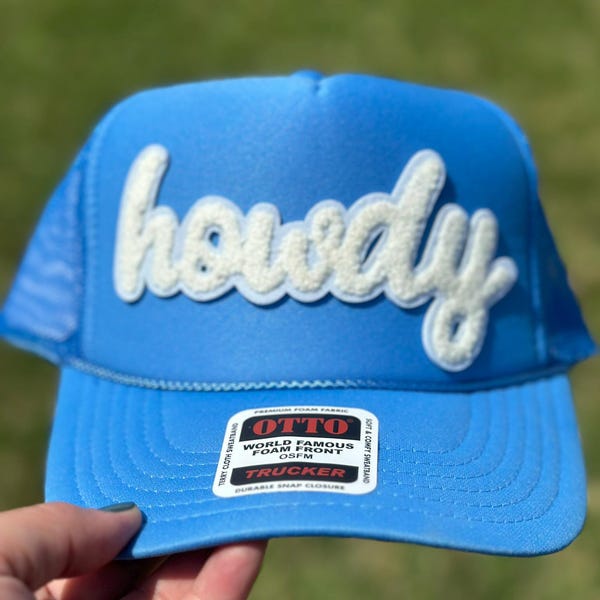 Fun and Flirty Chenille  Howdy Patch  Trucker Hat