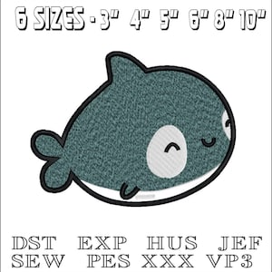 Baby Whale - Machine Embroidery Design - DST, PES, VP3 & More - Instant Download