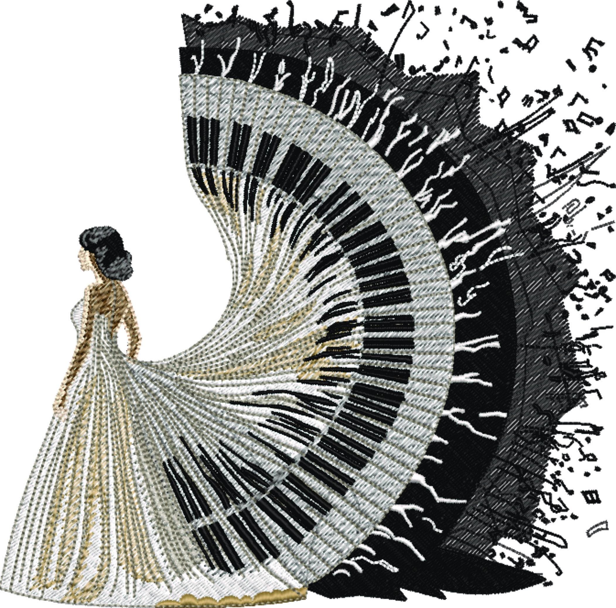 Piano Pattern Print Dress