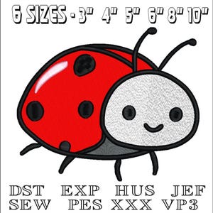 Lady bug Children - Machine Embroidery Design - DST, PES, VP3 & More - Instant Download
