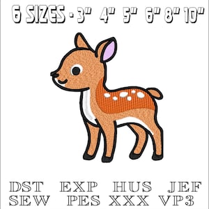 Children's baby deer - Machine Embroidery Design - DST, PES, VP3 & More - Instant Download