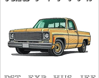Camión beige - Diseño de bordado a máquina - DST, PES, VP3 y más - Descarga instantánea