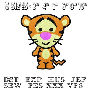 Cute tiger - Machine Embroidery Design - DST, PES, VP3 & More - Instant Download