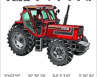 Red Farm Tractor - Machine Embroidery Design - DST, PES, VP3 & More - Instant Download