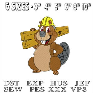 Beaver with Wood - Machine Embroidery Design - DST, PES, VP3 & More - Instant Download