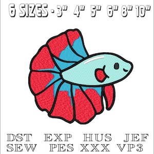 Tank Fish - Machine Embroidery Design - DST, PES, VP3 & More - Instant Download