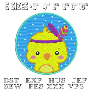 Little Indian Chicken - Machine Embroidery Design - DST, PES, VP3 & More - Instant Download