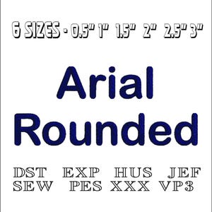 Rounded Arial Font (No BX Format) - No Bx Font - DST, PES, VP3 & More - Instant Download