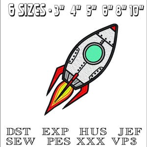 Weltraumrakete - Stickdatei - DST, PES, VP3 und mehr - Instant Download