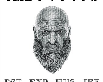 Viking Warrior Face - Machine Embroidery Design - DST, PES, VP3 & More - Instant Download