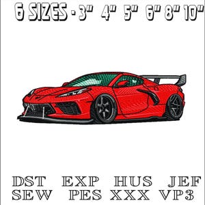 Voiture de course élégante - motif de broderie Machine - DST, PES, VP3 et plus - téléchargement immédiat