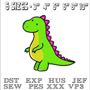 Cute Dinosaur  - Machine Embroidery Design - DST, PES, VP3 & More - Instant Download