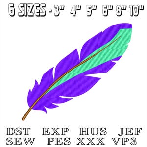 Feather  - Machine Embroidery Design - DST, PES, VP3 & More - Instant Download