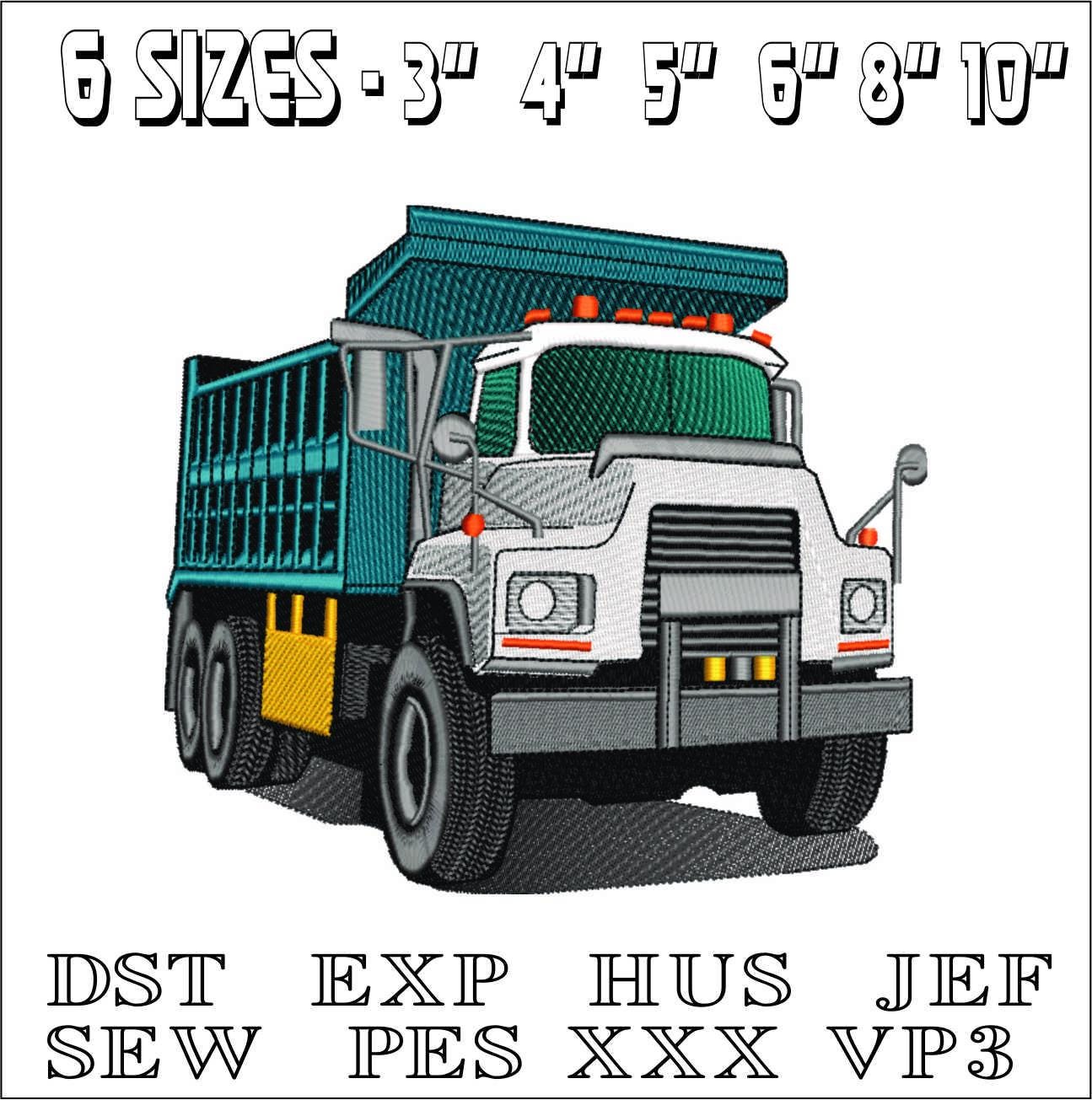 Head on Heavy Truck - Machine Embroidery Design - DST, PES, VP3 & More - Instant Download