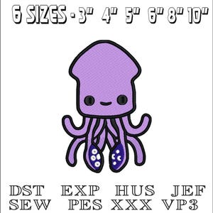 Purple jellyfish - Machine Embroidery Design - DST, PES, VP3 & More - Instant Download
