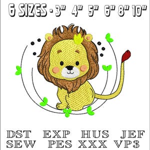 Lion cub  - Machine Embroidery Design - DST, PES, VP3 & More - Instant Download