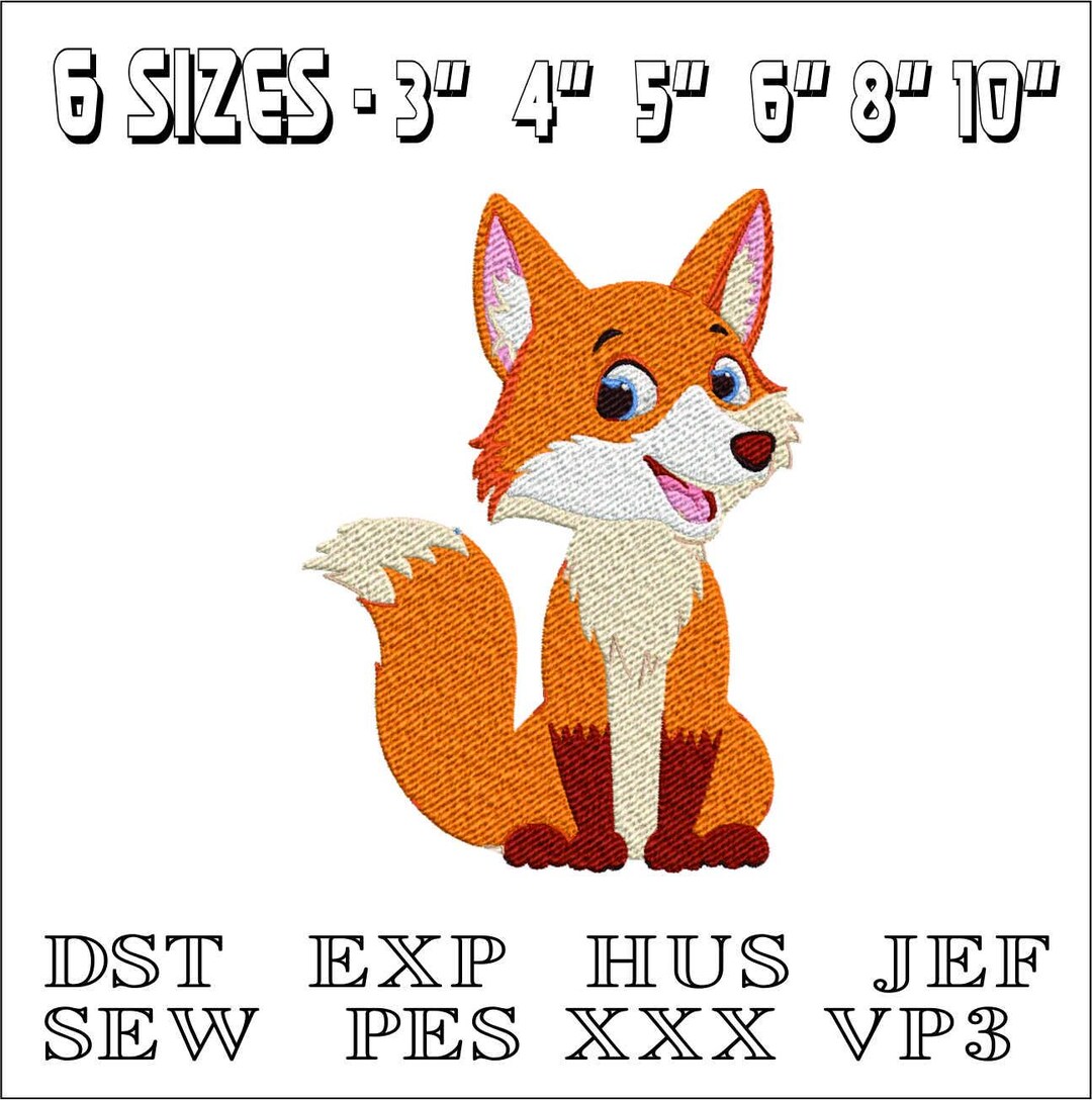 Fox Machine Images Fox Machine Embroidery Design – Instant Download - Etsy
