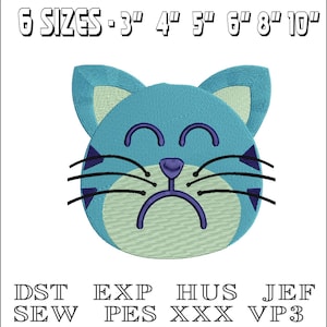 Sad kitten  - Machine Embroidery Design - DST, PES, VP3 & More - Instant Download