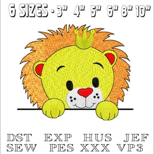 Peeking Lion  - Machine Embroidery Design - DST, PES, VP3 & More - Instant Download
