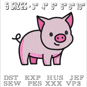 Cute Little Piggy  - Machine Embroidery Design - DST, PES, VP3 & More - Instant Download