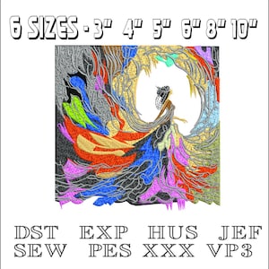 Painted lady Dancing - Machine Embroidery Design - DST, PES, VP3 & More - Instant Download