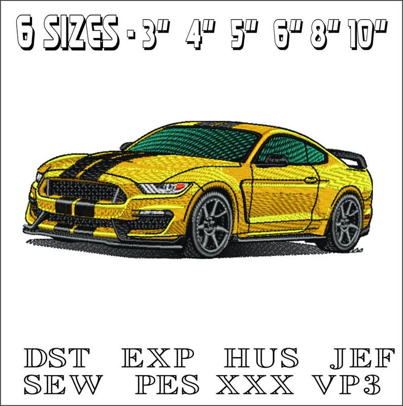 Muscle Car - Machine Embroidery Design - DST, PES, VP3 & More - Instant ...