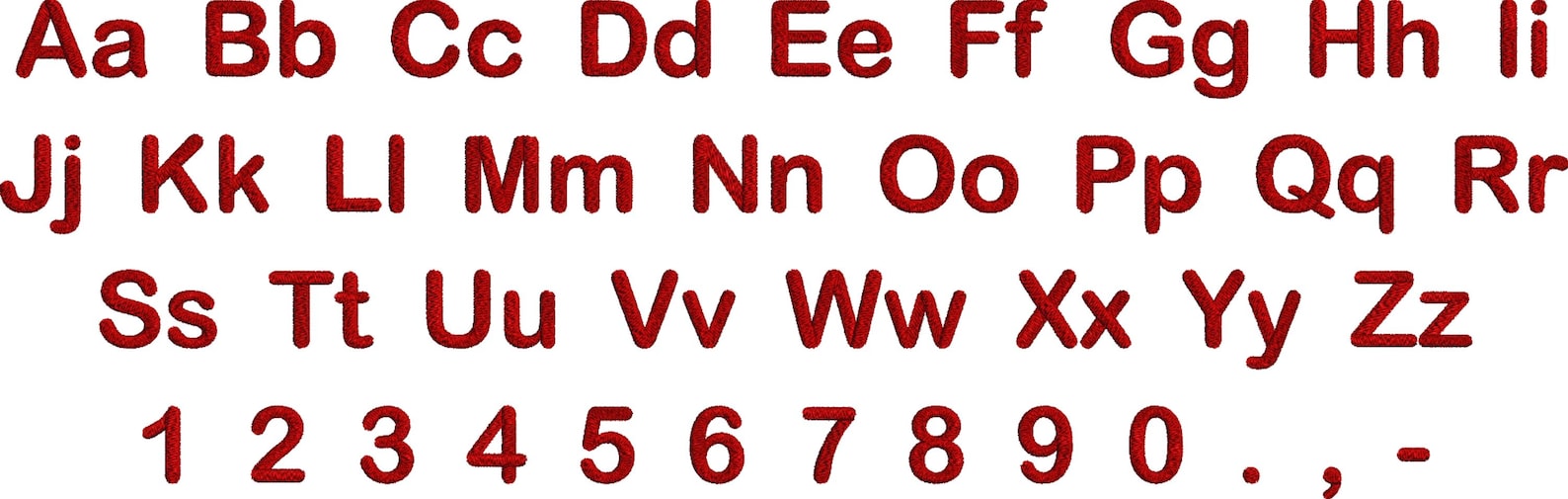 Machine Rounded Font Rounded Arial Font (no Bx Format) - Machine Embroidery Design (instant ...