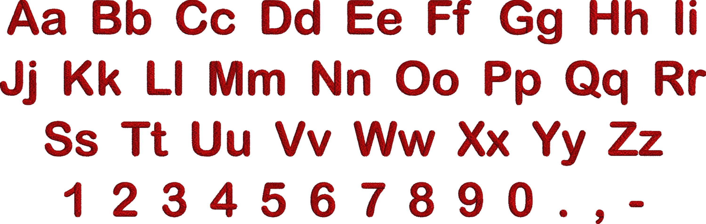 Rounded Arial Font (no Bx Format) - Machine Embroidery Design (instant ...
