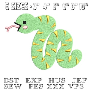 Serpente carino - Disegno per ricamo a macchina - DST, PES, VP3 e altro - Download immediato