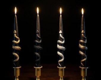 Gothic Snake Taper Candles (Set of 2) | Coconut Wax Altar Decor