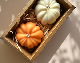 Handmade Pumpkin Candles – Autumn Home Decor, Thanksgiving Gift Set