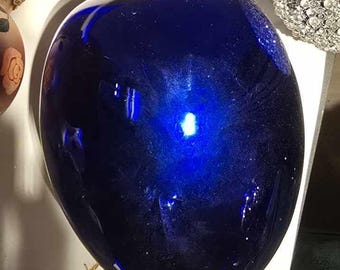 Ancienne Boule De Noël Coeur Verre Églomisé Napoléon III - Boule De Pardon 19ème