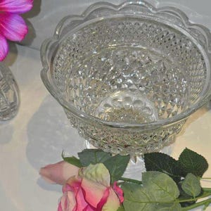 Vintage bowl with scalloped edge and diamond over diamond pattern