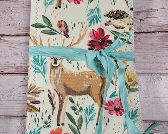 Handmade Animal Fabric Junk Journal: Colorful Wildlife Glue Book
