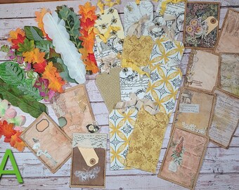 Junk Journal Embellishments Kit : Autumn Bees Woodland Botanical Ephemera Fall Forest