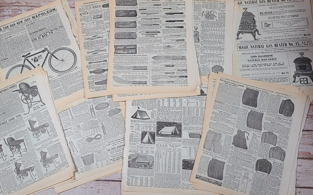 150 Pages Sears Roebuck and Co 1902 Catalog Reproduction Junk Journal