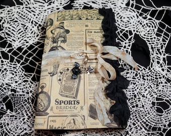 Halloween in Wonderland Junk Journal: Queen of Hearts Handmade Keepsake