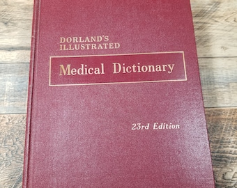 Vintage Medical Dictionary Dorland&#39;s Illustrated 23rd Edition 1957 Vintage Dictionary Junk Journal Collage Collectible Book Pages